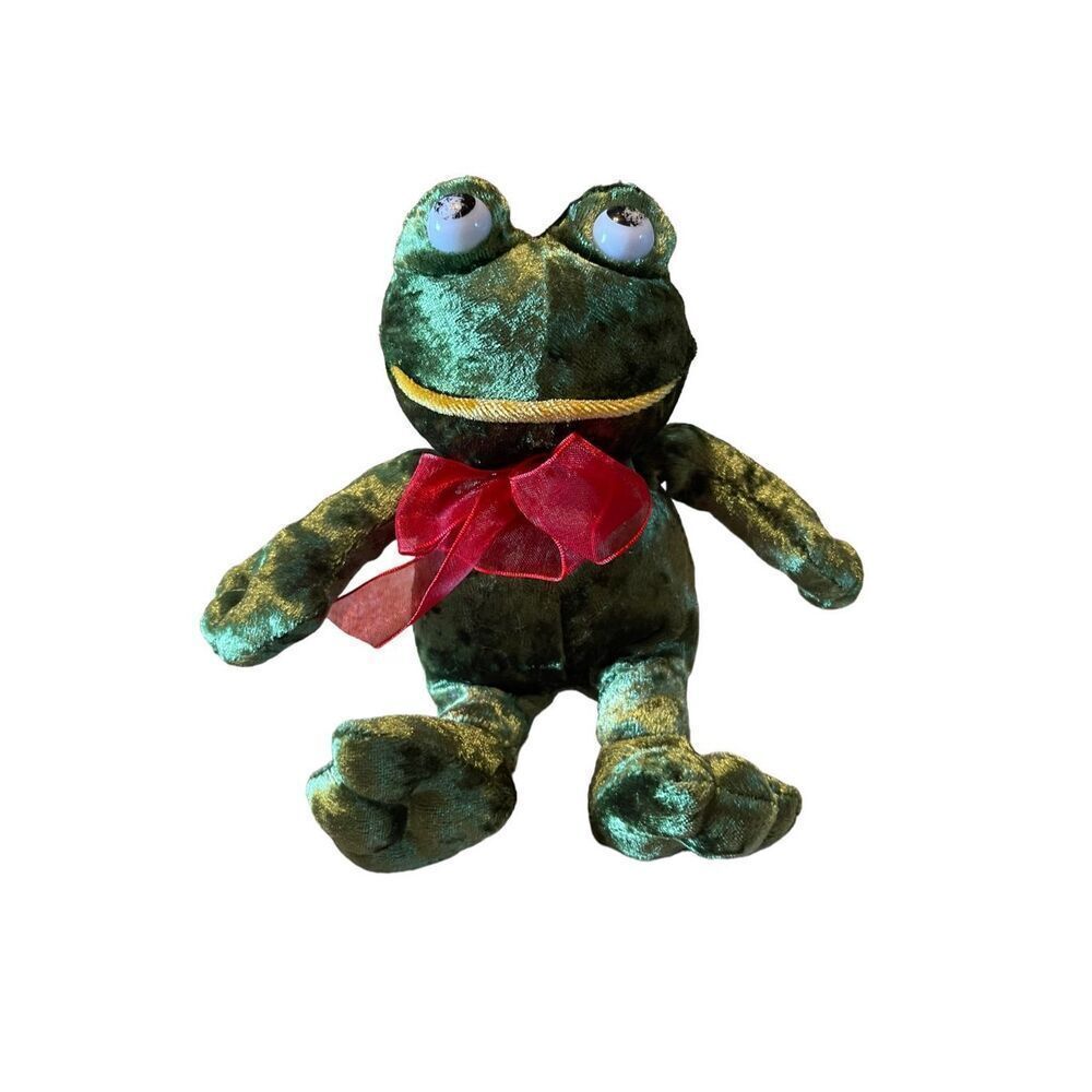 DanDee Collector's Choice Mesh Bow Frog Stuffed Animals 7-inches